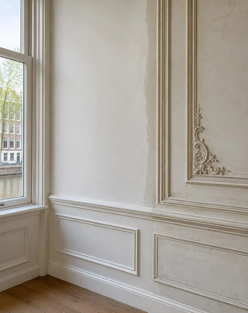 Hersteld stucwerk in klassiek interieur